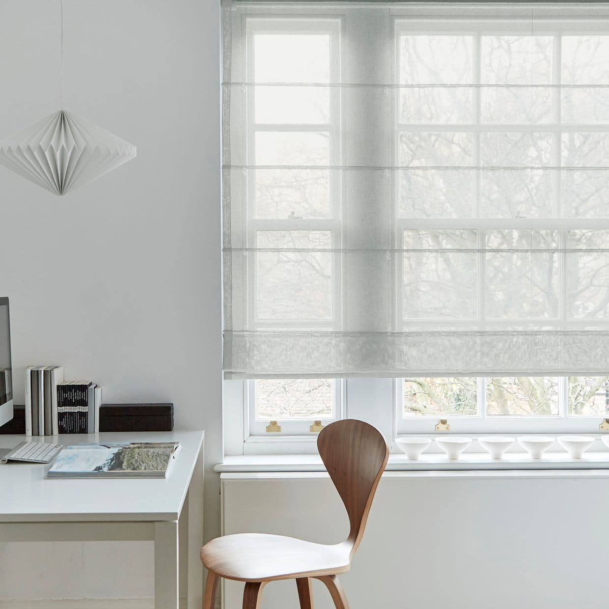 Astro Cream Voile Roman Blind