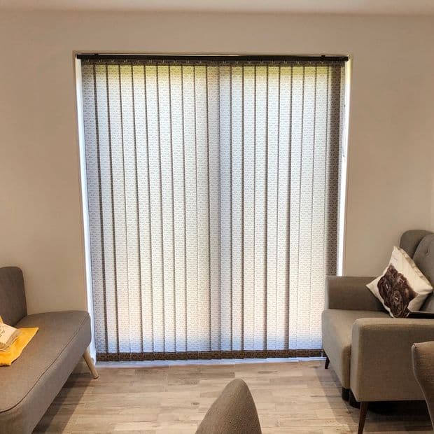 Vesper Grey Black Vertical Blind
