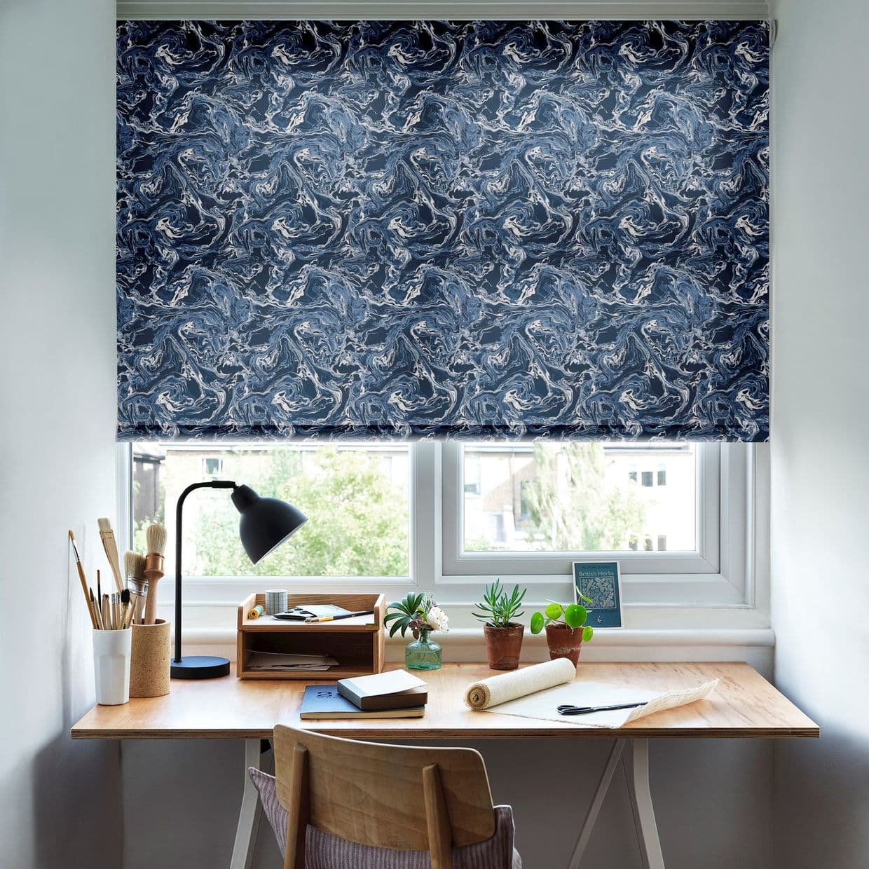 Marble Aquamarine Roller Blind