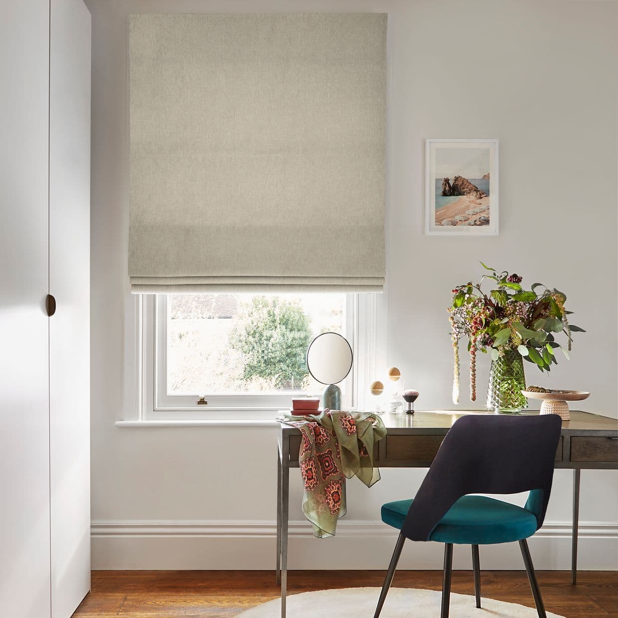 Kendra Woodrose Roman Blind