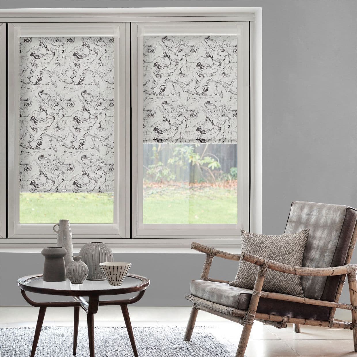 Marble Monochrome Perfect Fit Roller blind