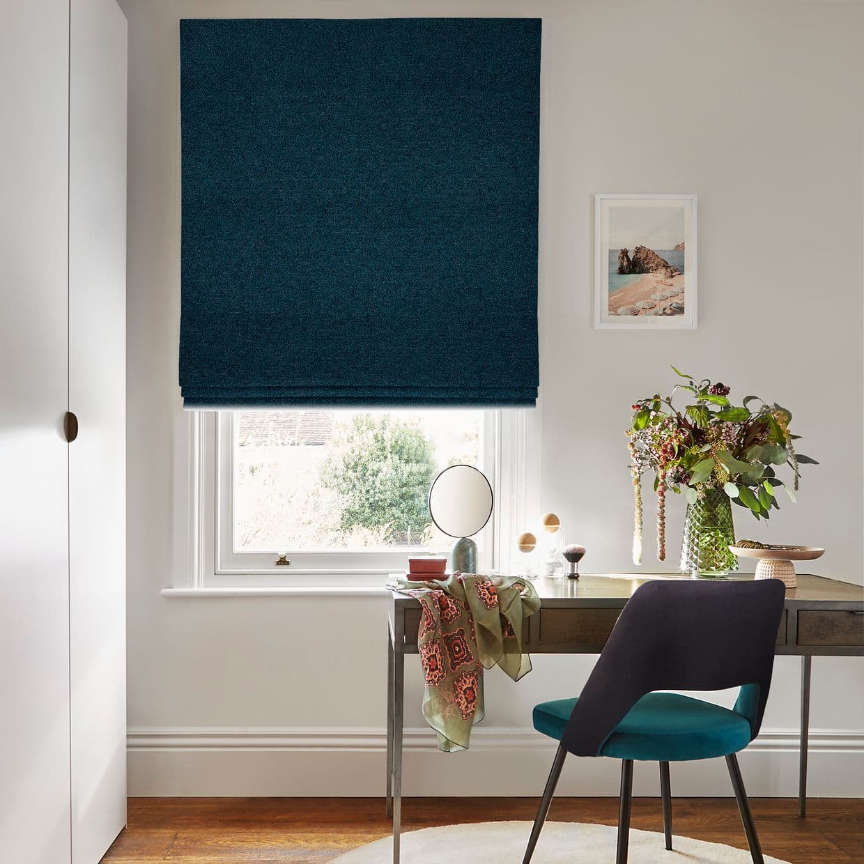 Soho Boucle Indigo Roman blind