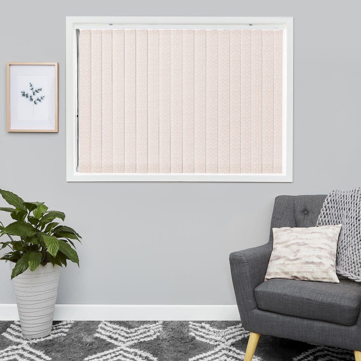 Vesper Light Pink Vertical Blind
