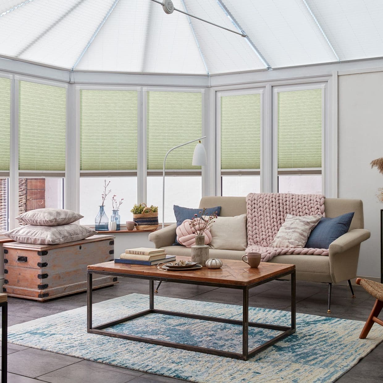 Montoya Pistachio Conservatory Side Pleated Blind