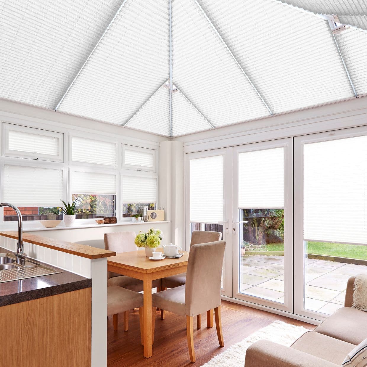 Midas White Conservatory Roof Pleated Blind