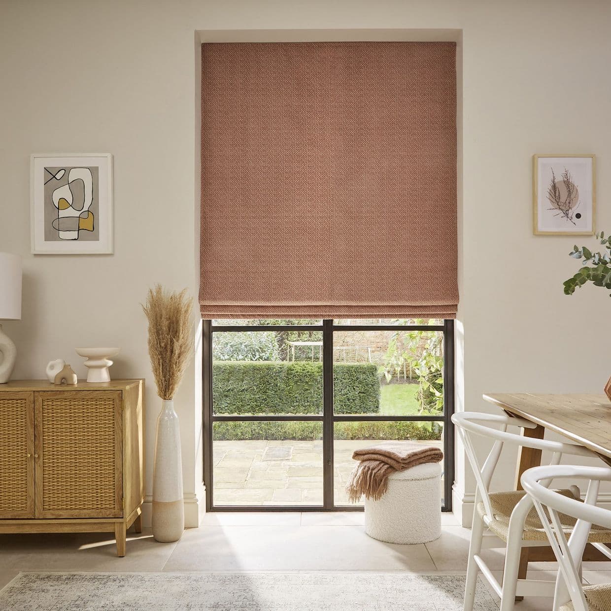 Wave Rose Blush Roman blind