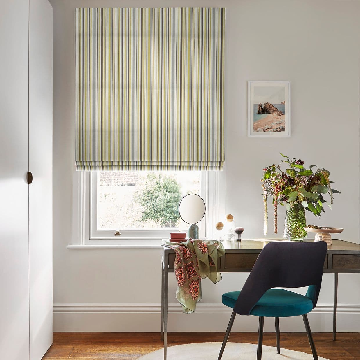 City Chartreuse Roman blind