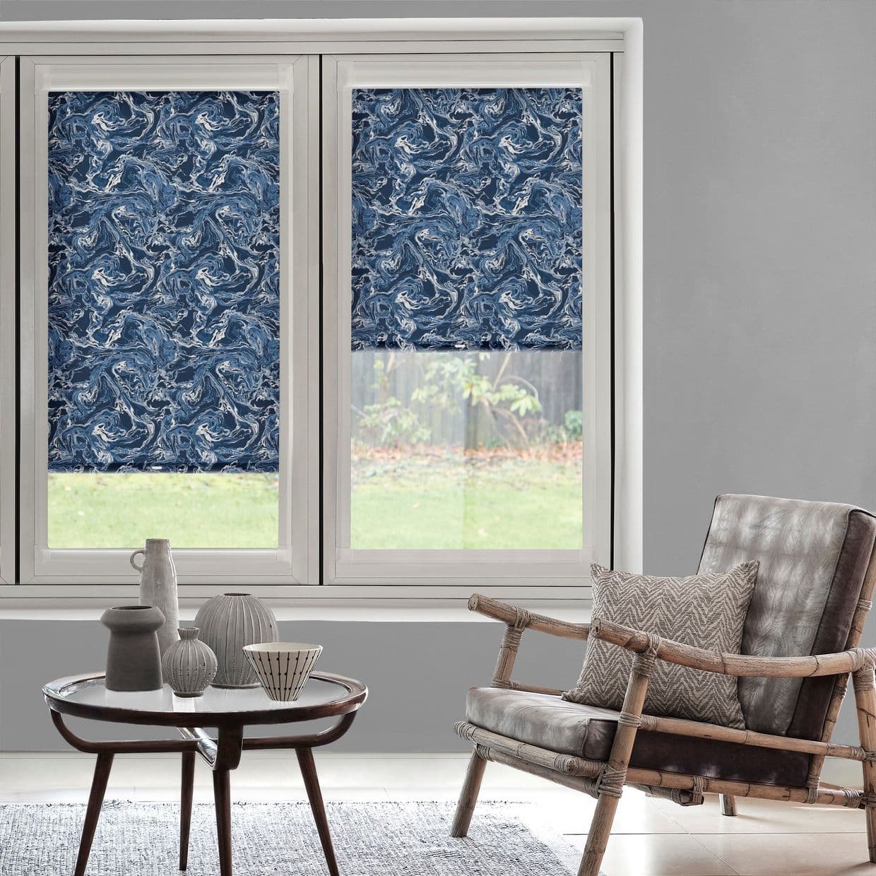 Marble Aquamarine Perfect Fit Roller blind