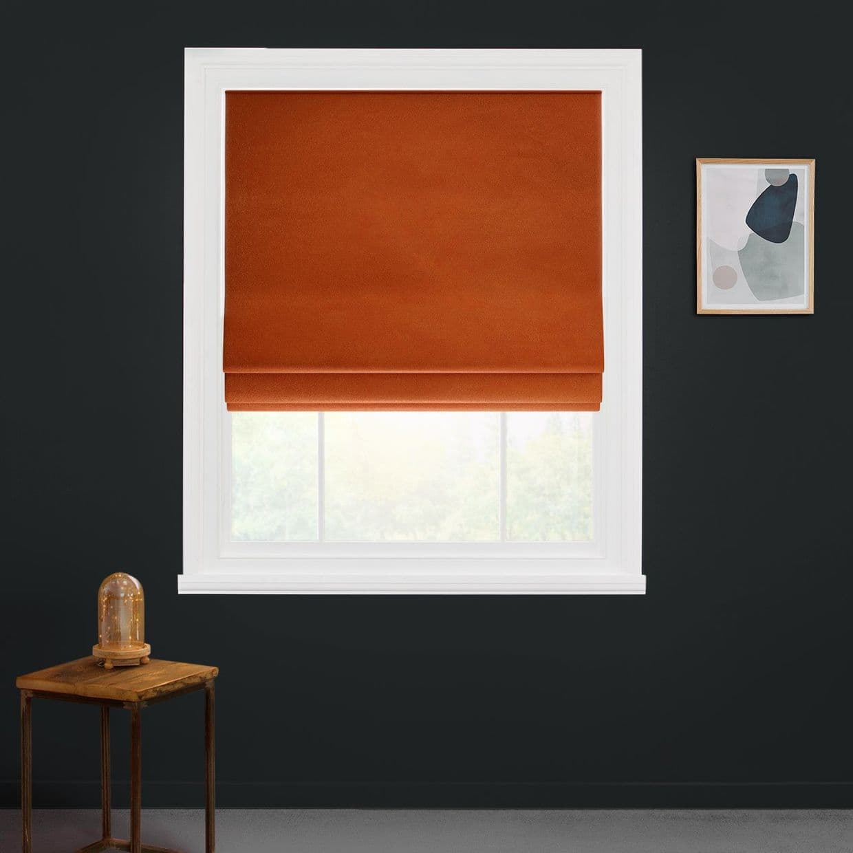 Darcia Velvet Cointreau Roman blind