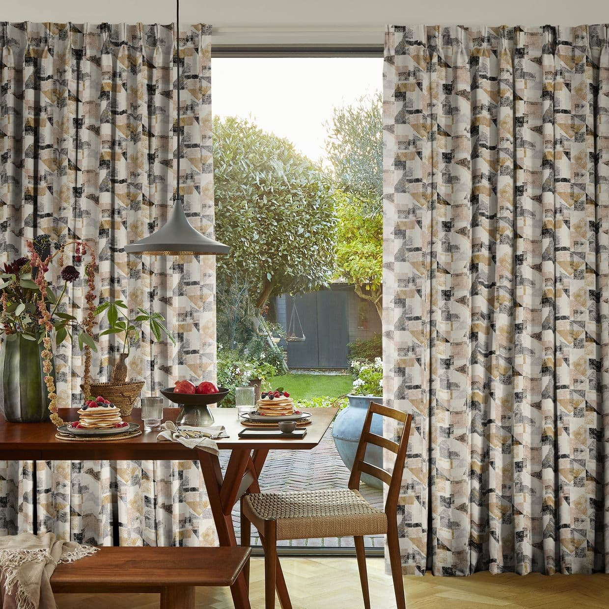 Fraction Amber Gold Curtain