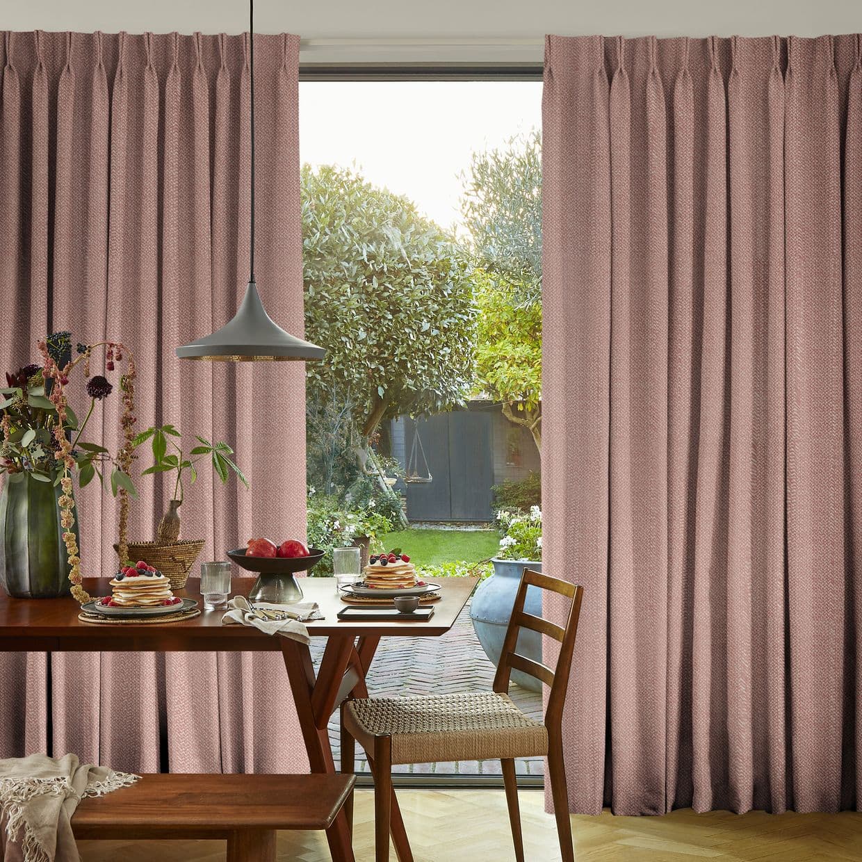 Wave Rose Blush Curtain