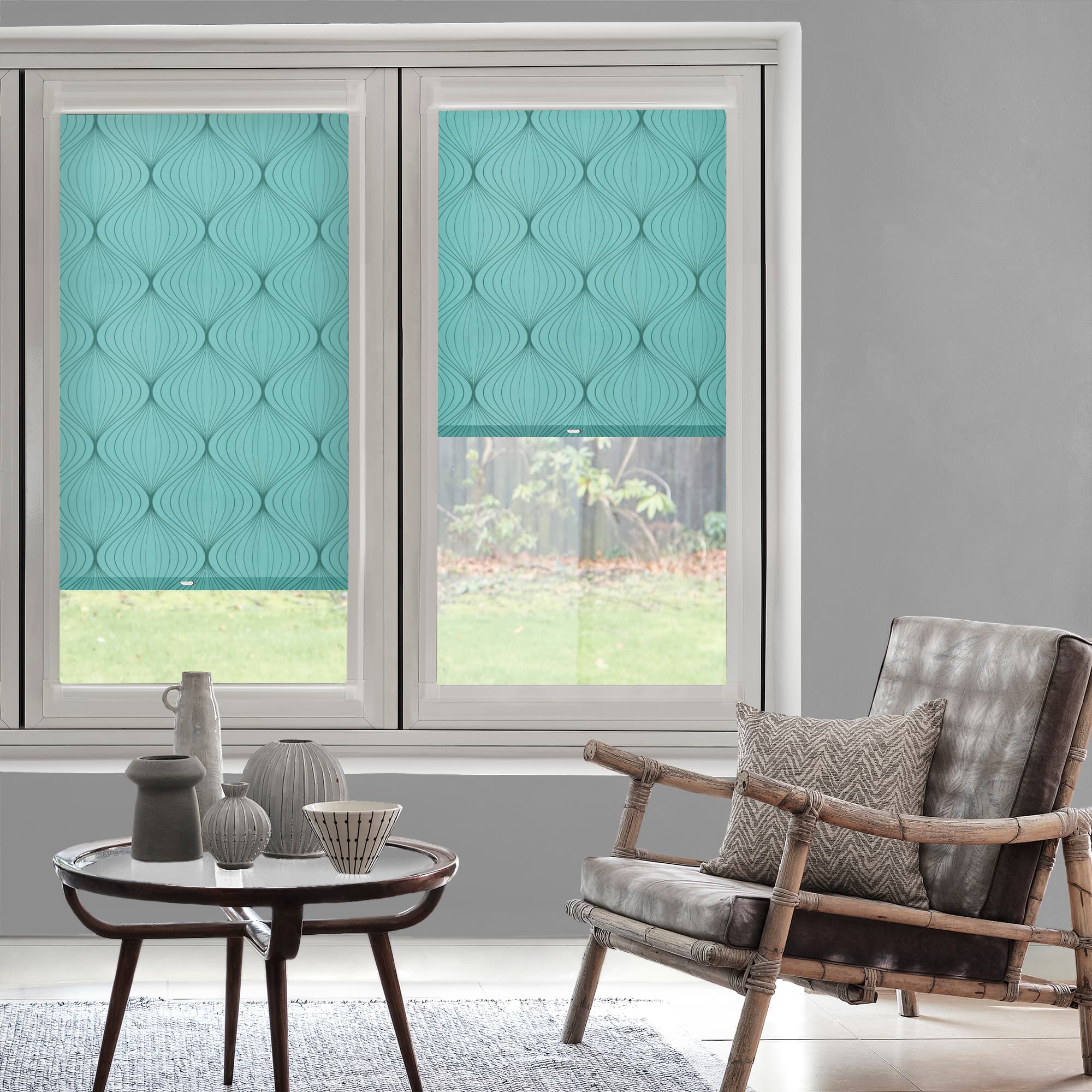 Heathdene Sea Green Roller blind
