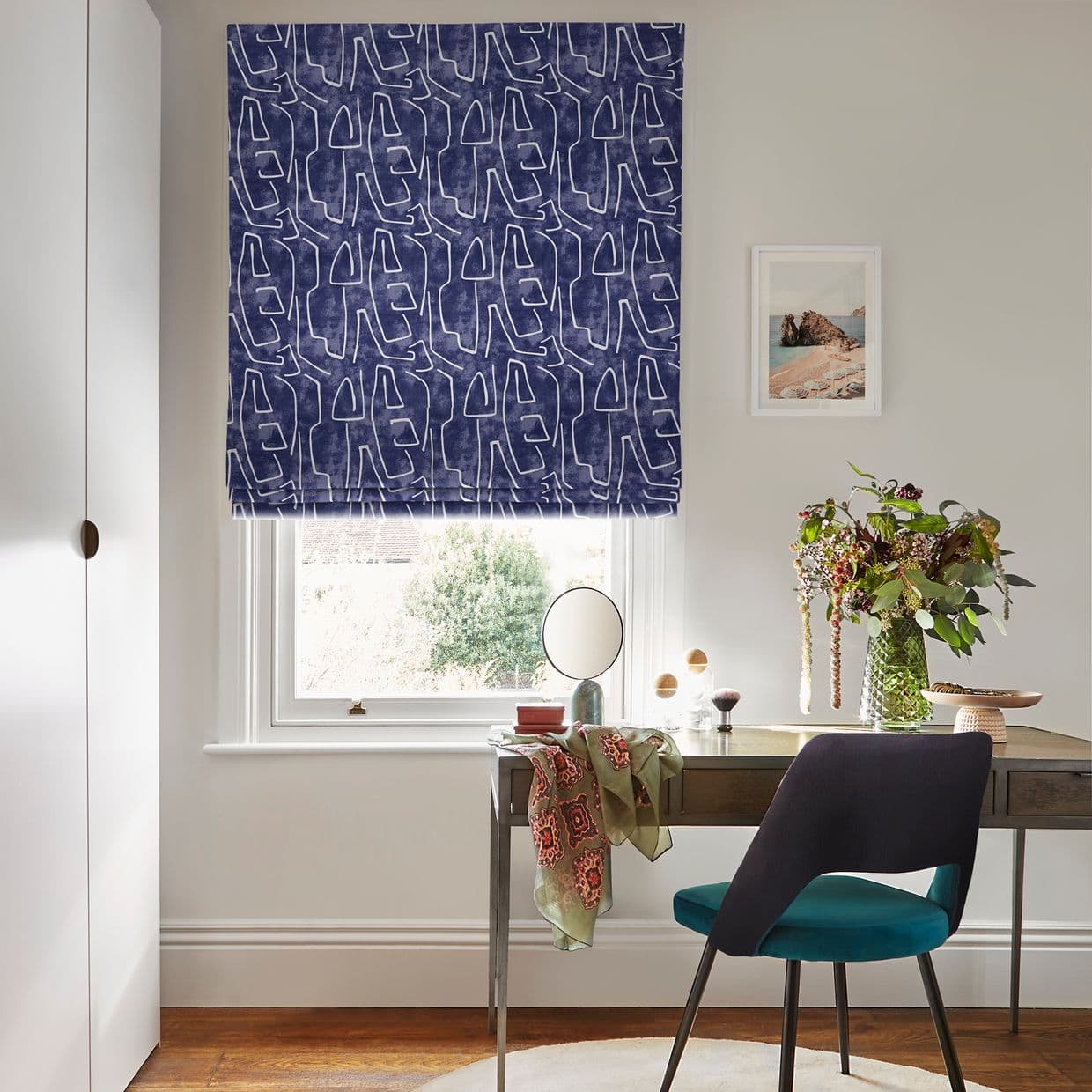 Nora Indigo Roman blind