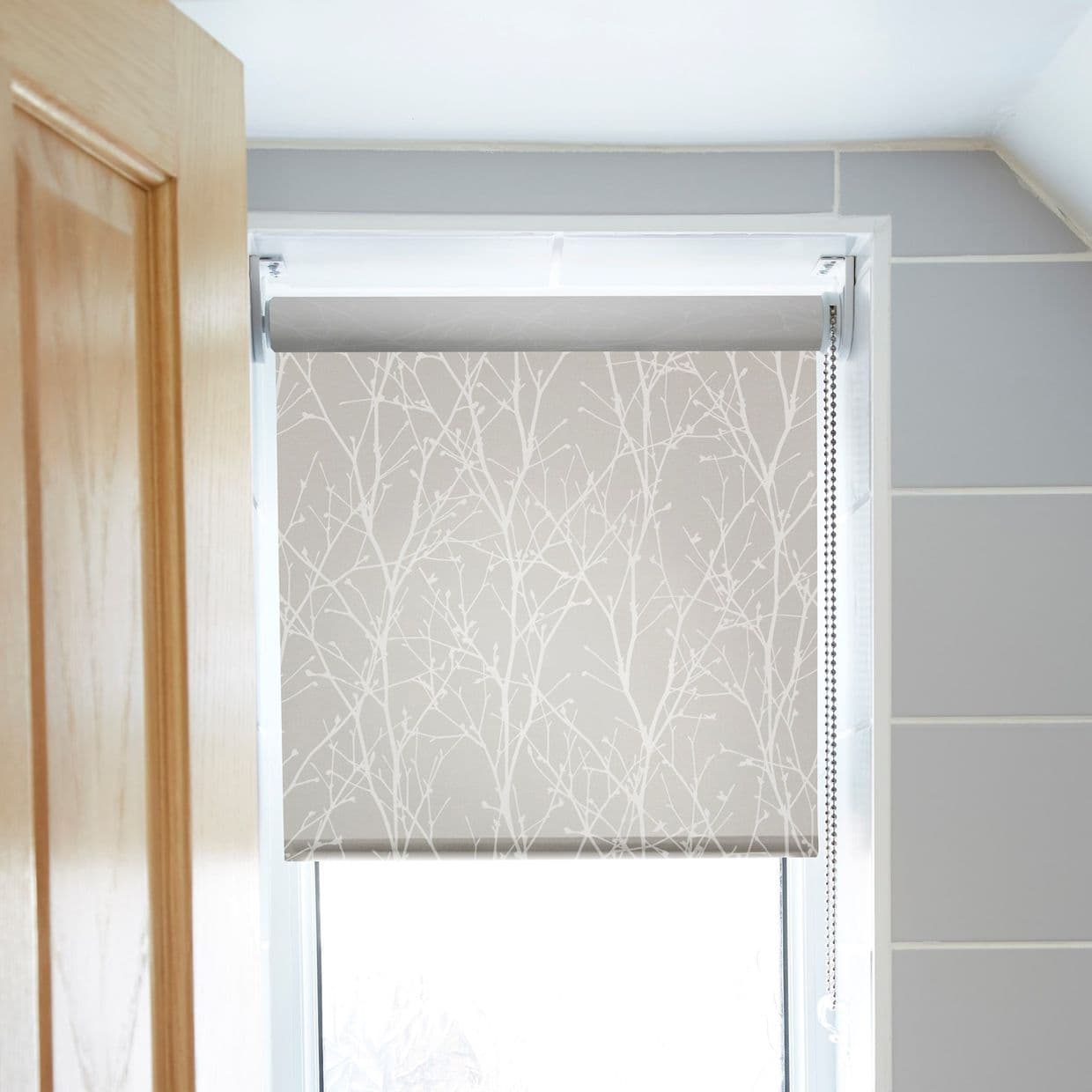 Twigs Grey Roller Blind