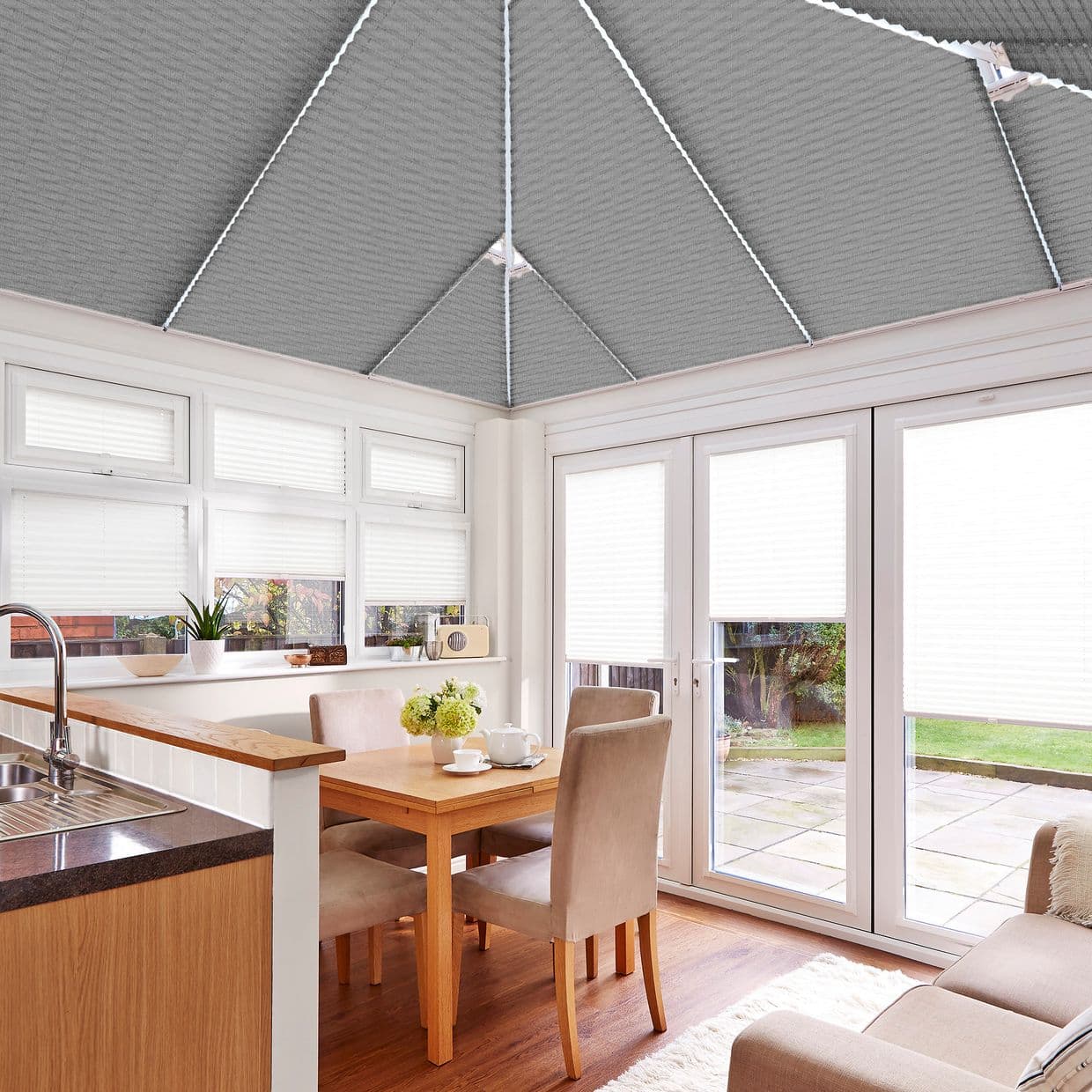 Metro Silver Conservatory Roof Pleated Blind
