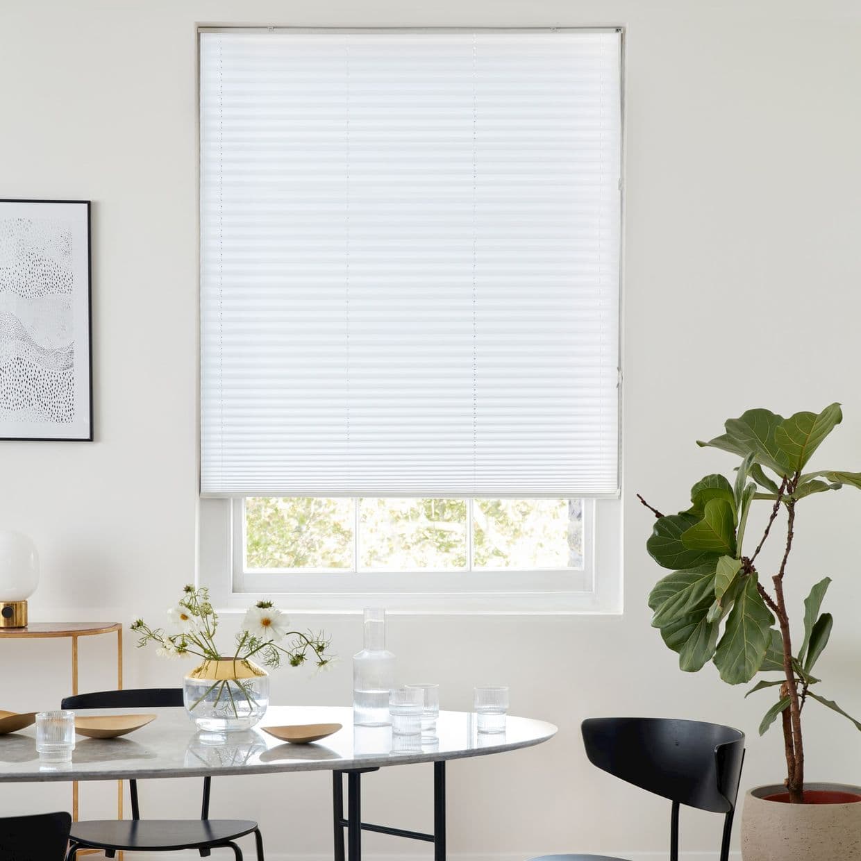 Malbec White Pleated Blind