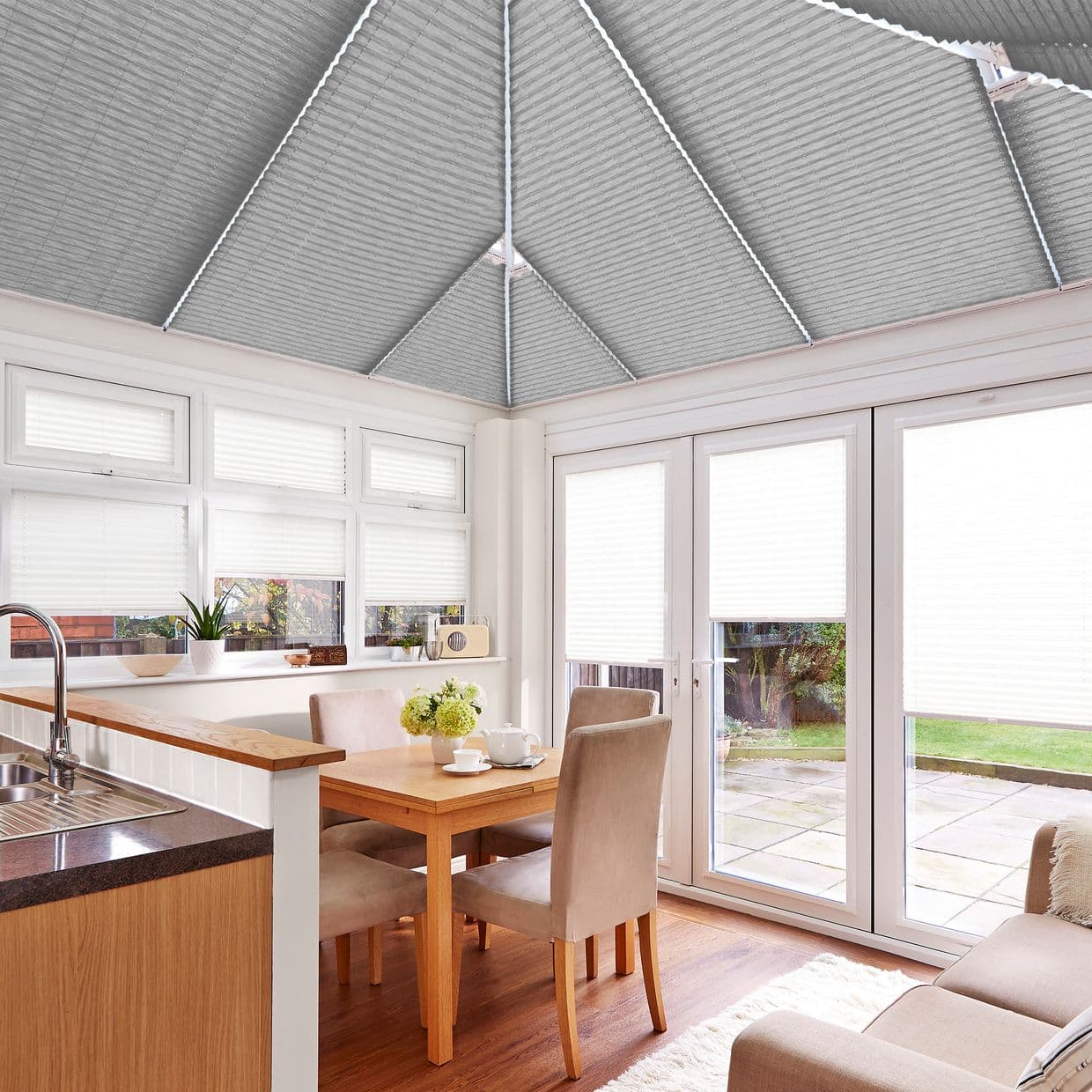 Montoya Grey Conservatory Roof Pleated Blind