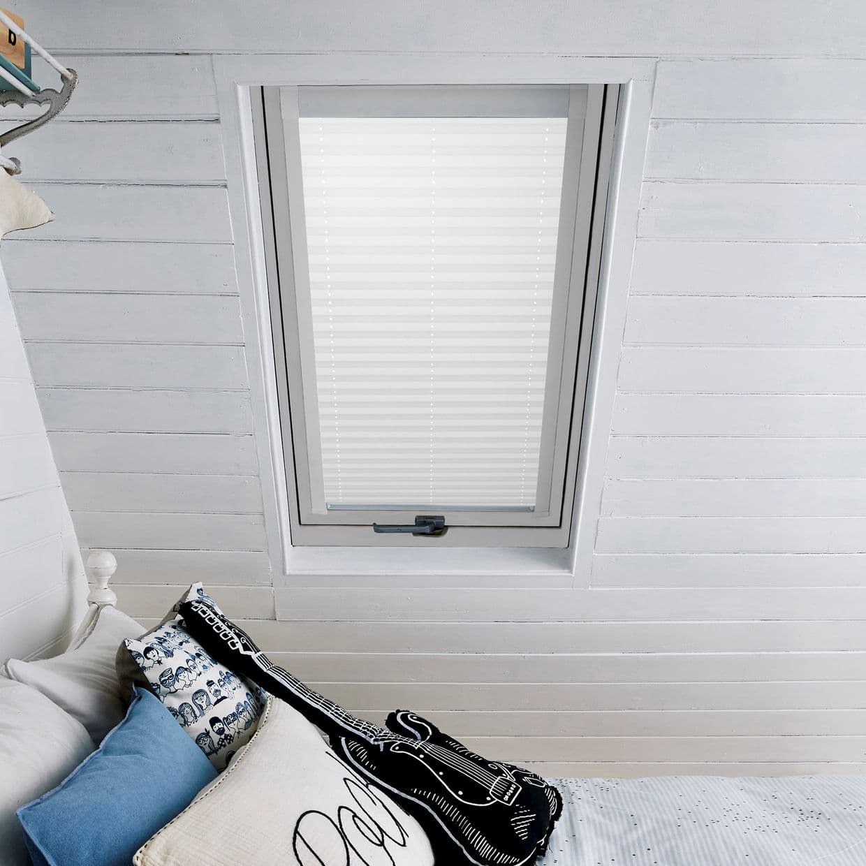 Mini Stripe Grey Skylight Pleated Blind