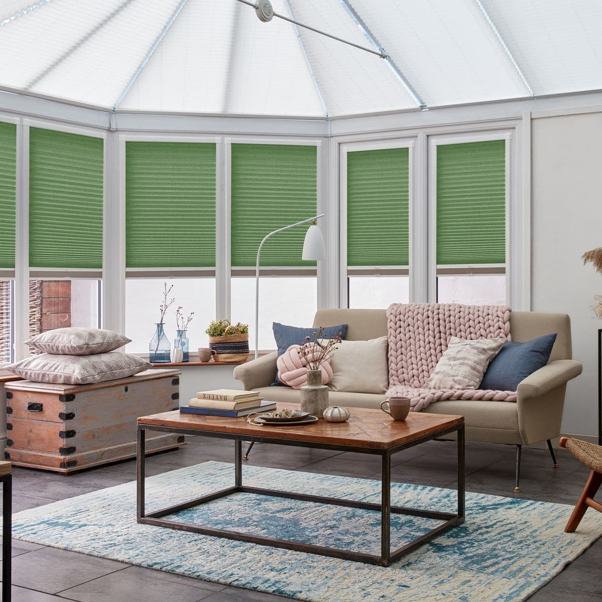 Tocarra Lime Conservatory Side Pleated Blind