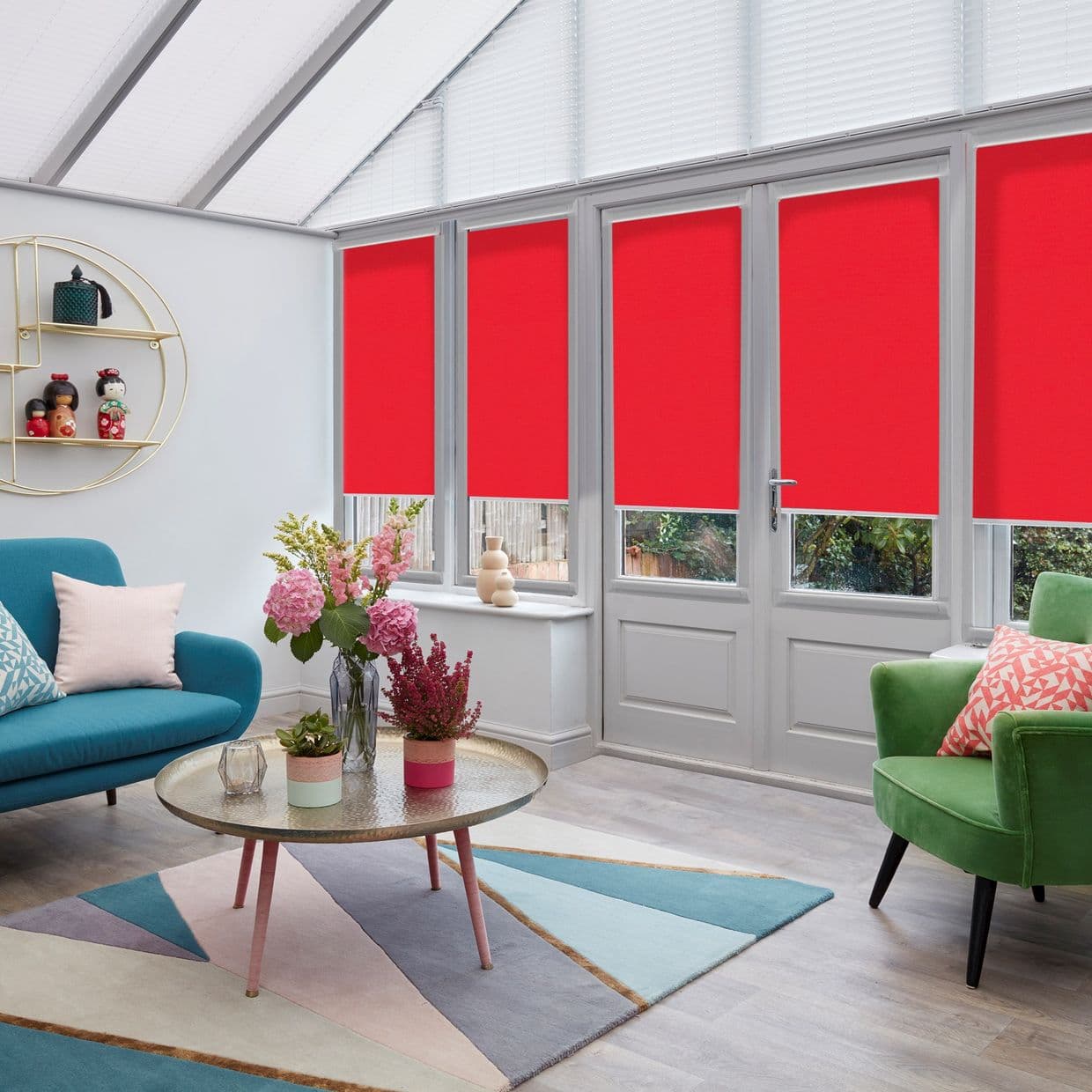 Cordova Red Conservatory Roller blind