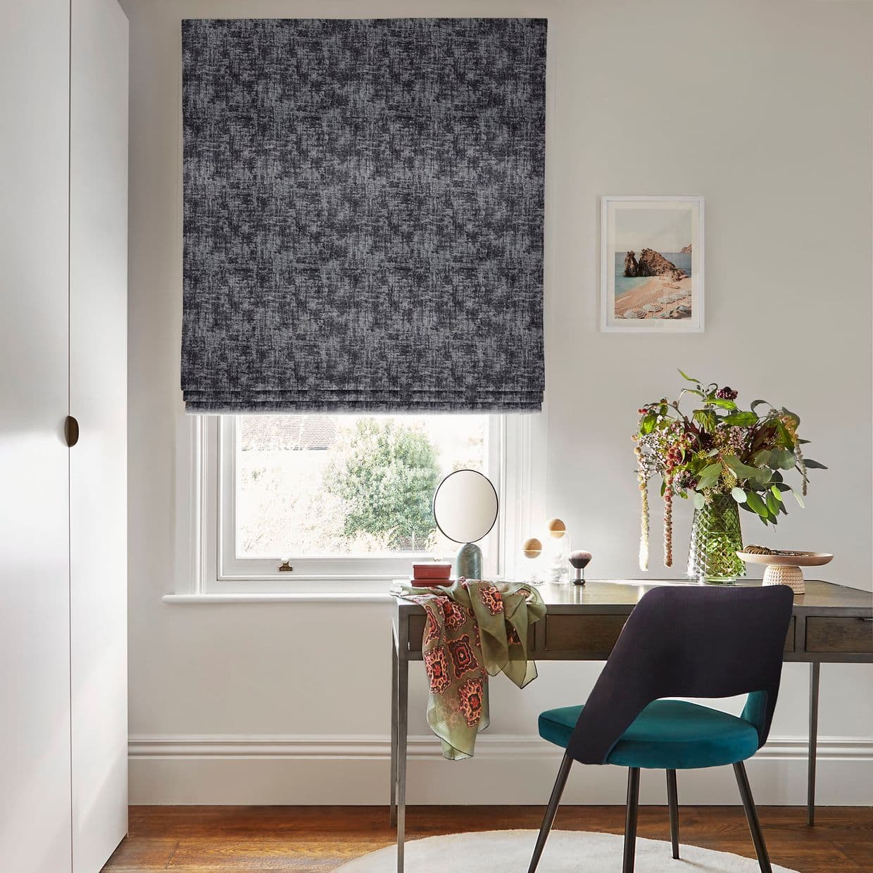 Dusk Charcoal Roman blind