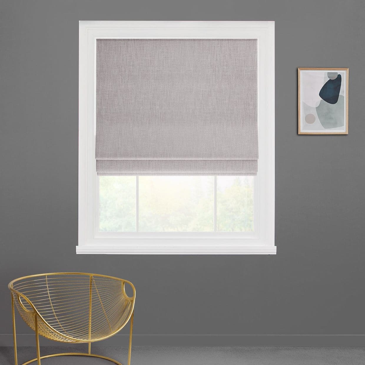 Haddie Chalk Pink Roman blind
