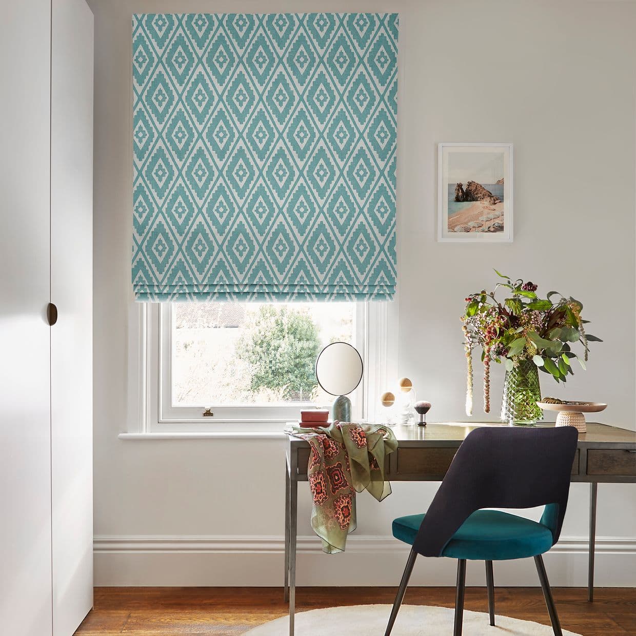 Mali Peacock Roman Blind