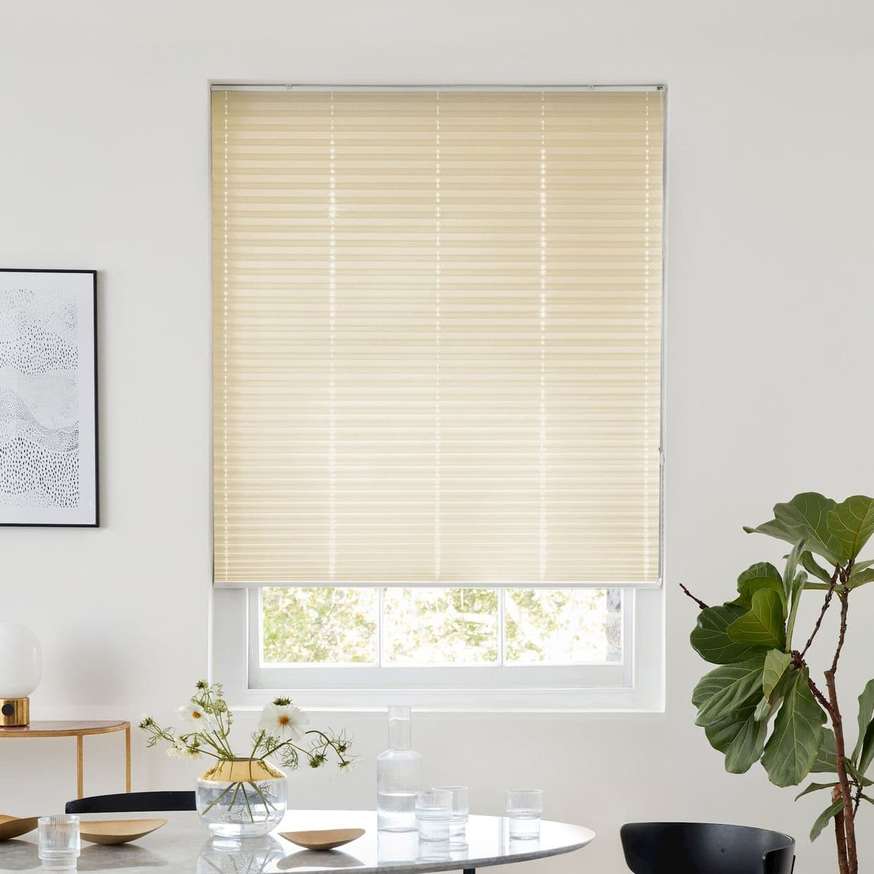 Mini Stripe Cream Pleated Blind