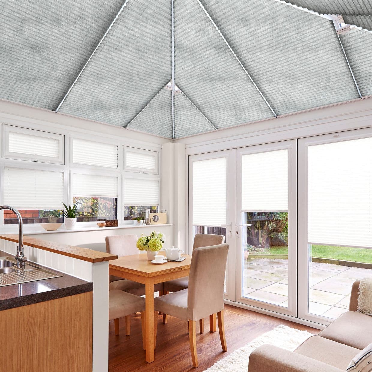Resume Grey Conservatory Roof Pleated Blind