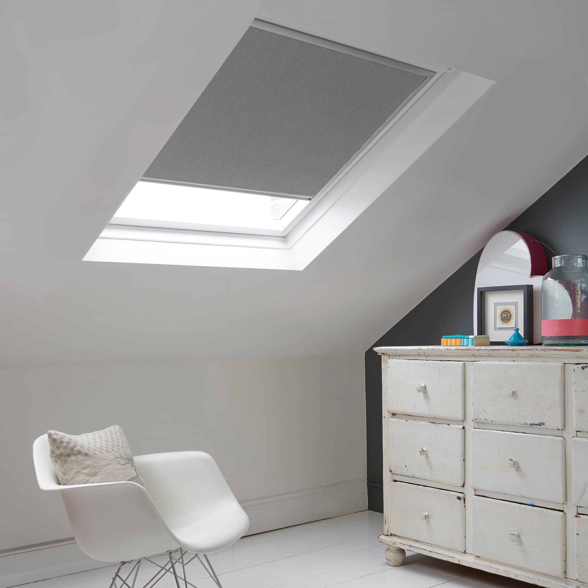 Azure Iron Grey Skylight Roller Blind