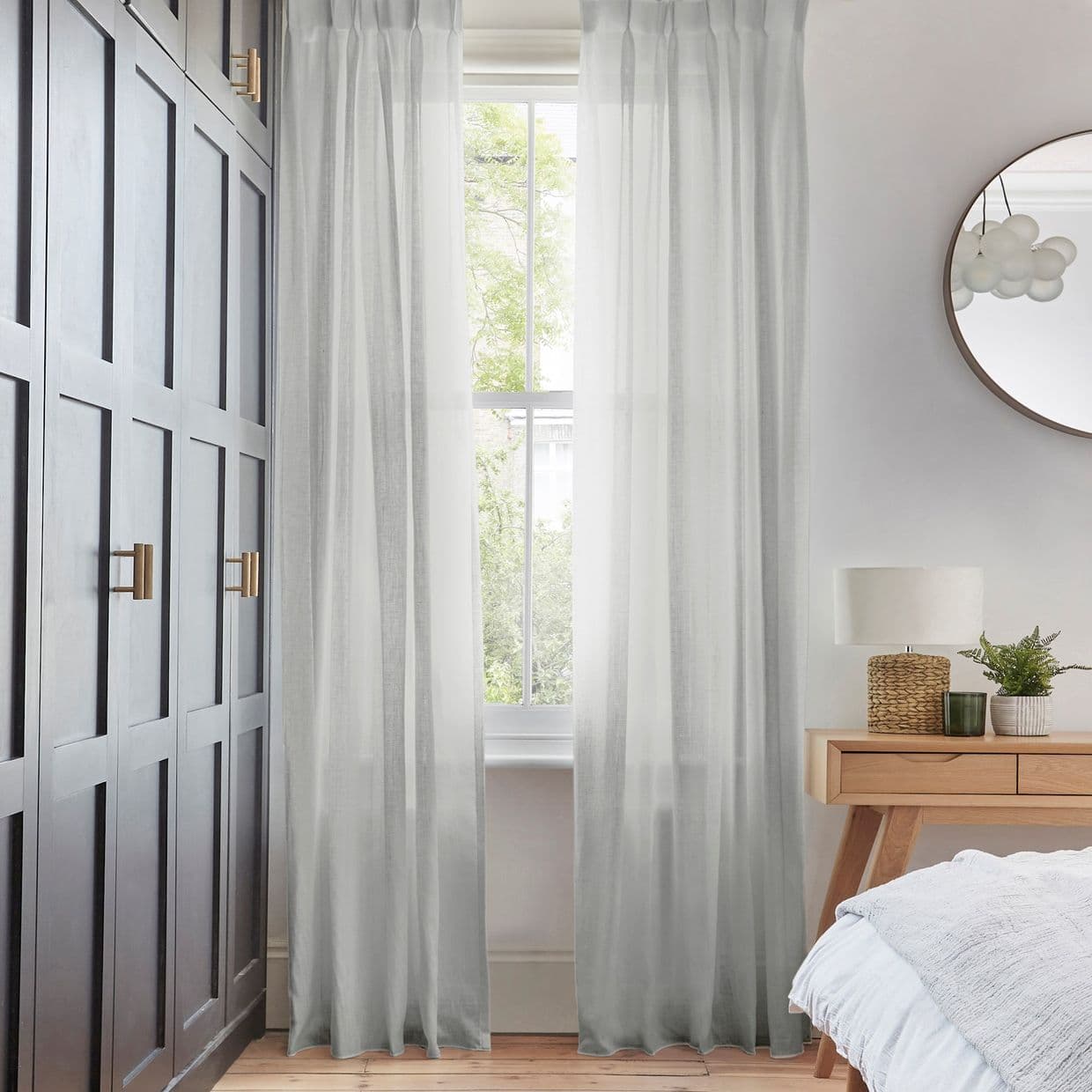 Serenity Silver Voile Curtain