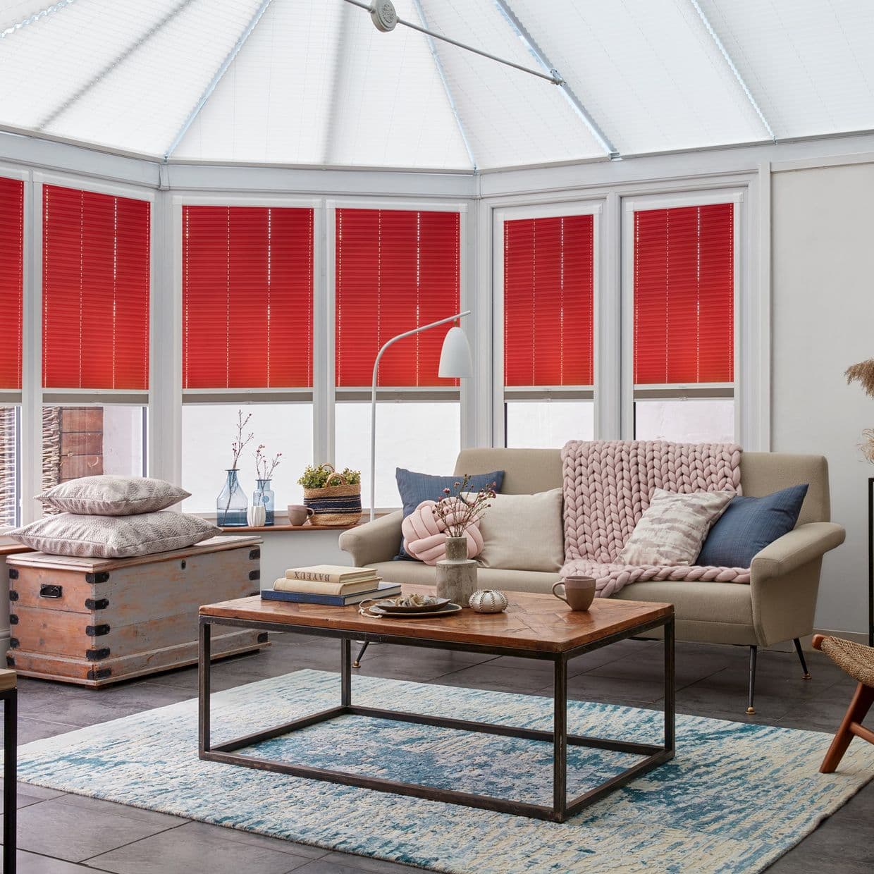 Lanbury Blackout Crimson Conservatory Side Pleated Blind