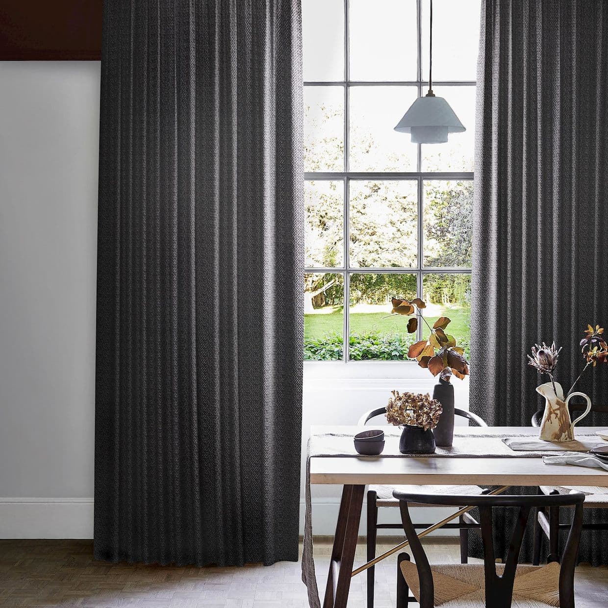Wave Graphite Curtain