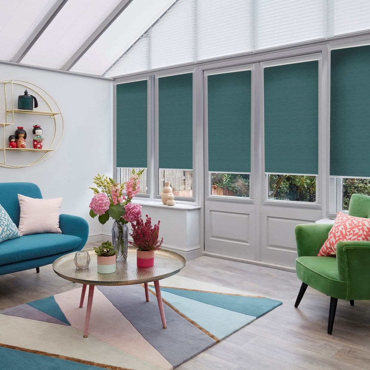 Battersea Peacock Conservatory Roller blind