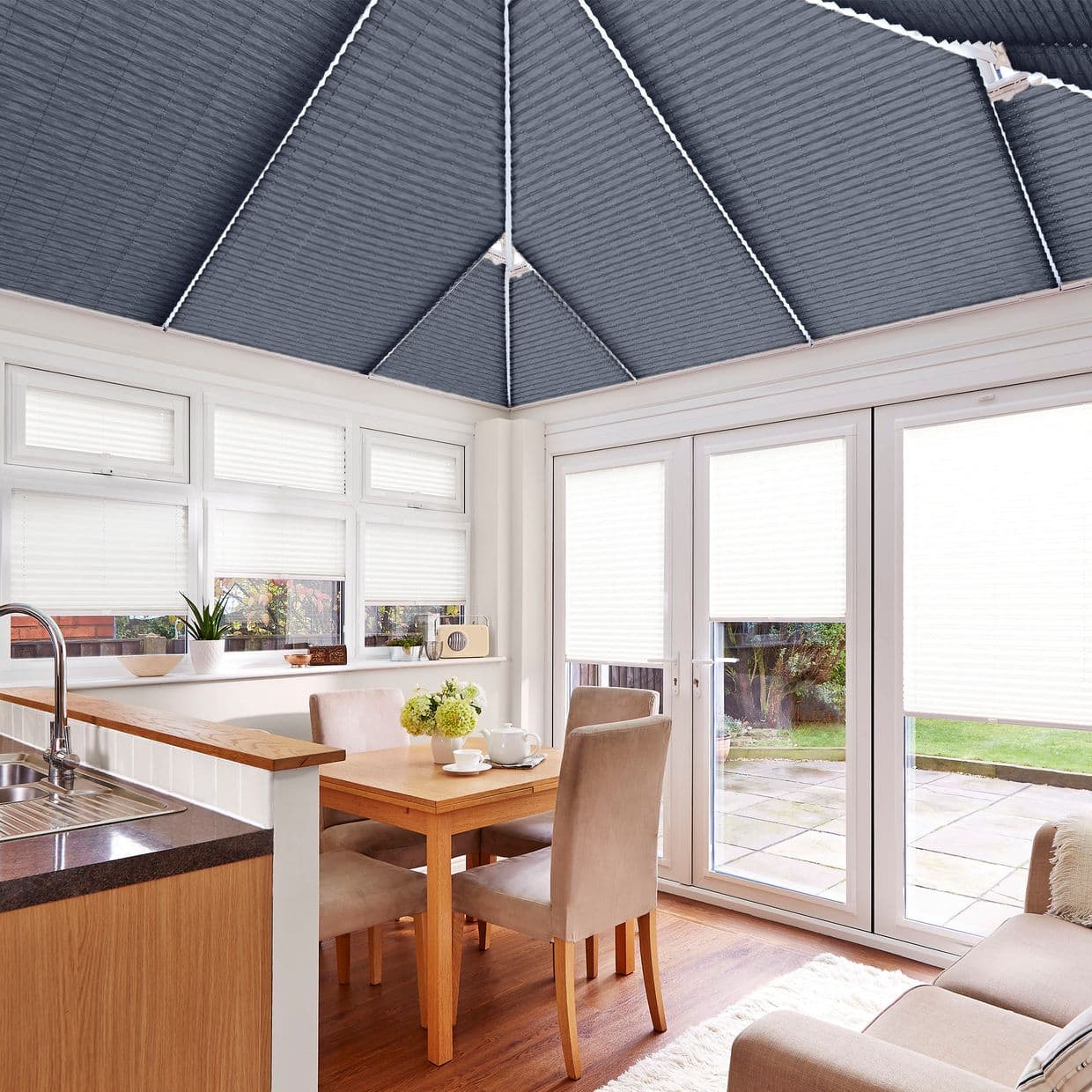 Relife Anthracite Conservatory Roof Pleated Blind