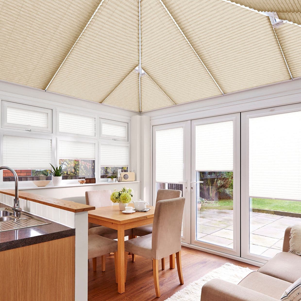 Sasso Pearl Conservatory Roof Pleated Blind