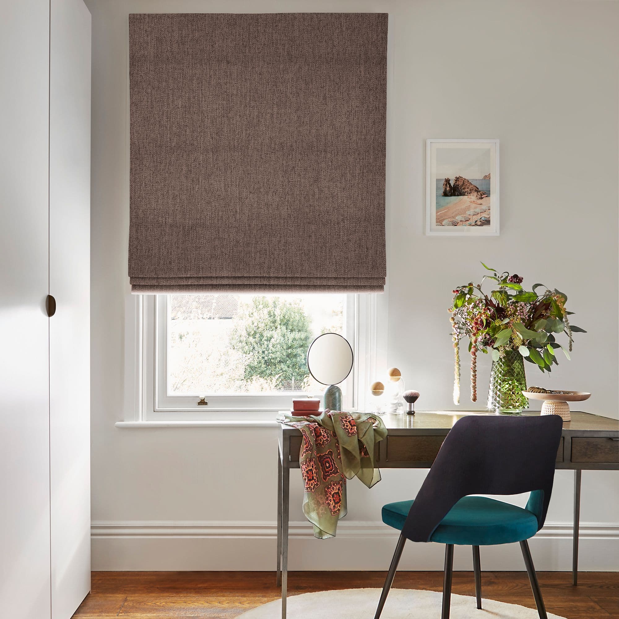Talbot Cocoa Roman Blind