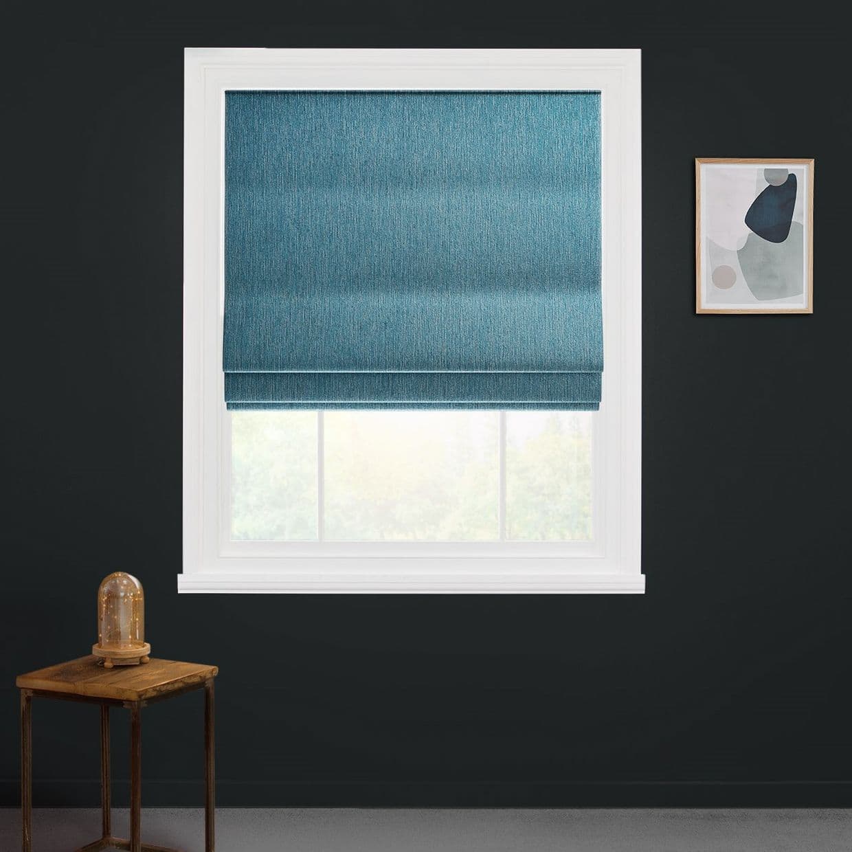 Surface Peacock Roman blind