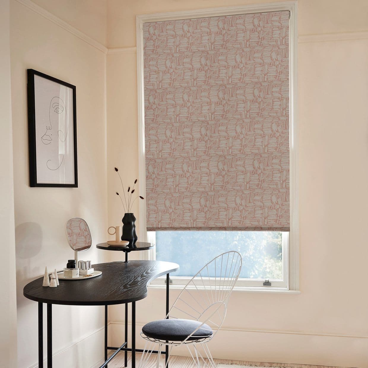Matchsticks Blackout Coral Roller Blind
