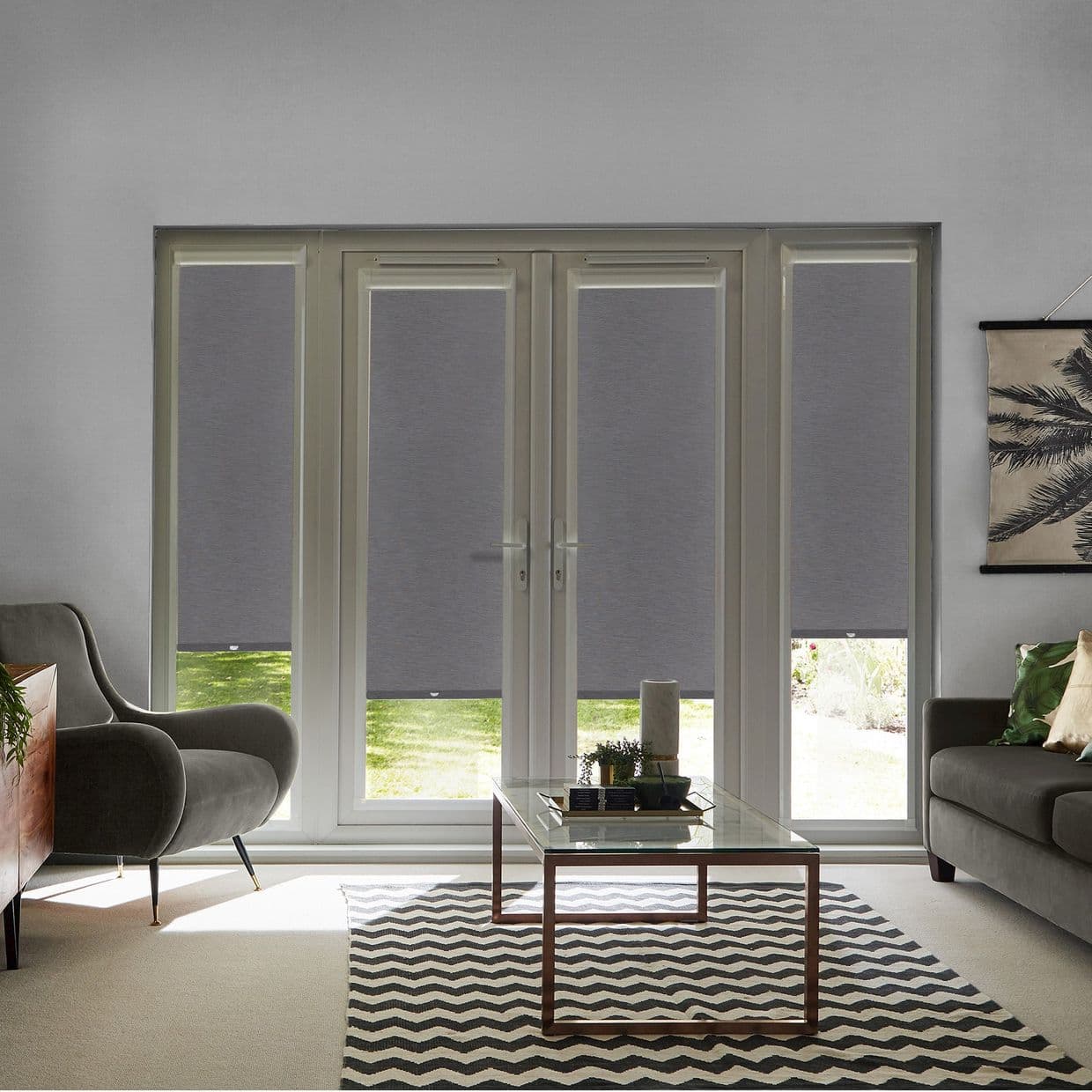 Jerico Blackout Charcoal Perfect Fit Roller blind