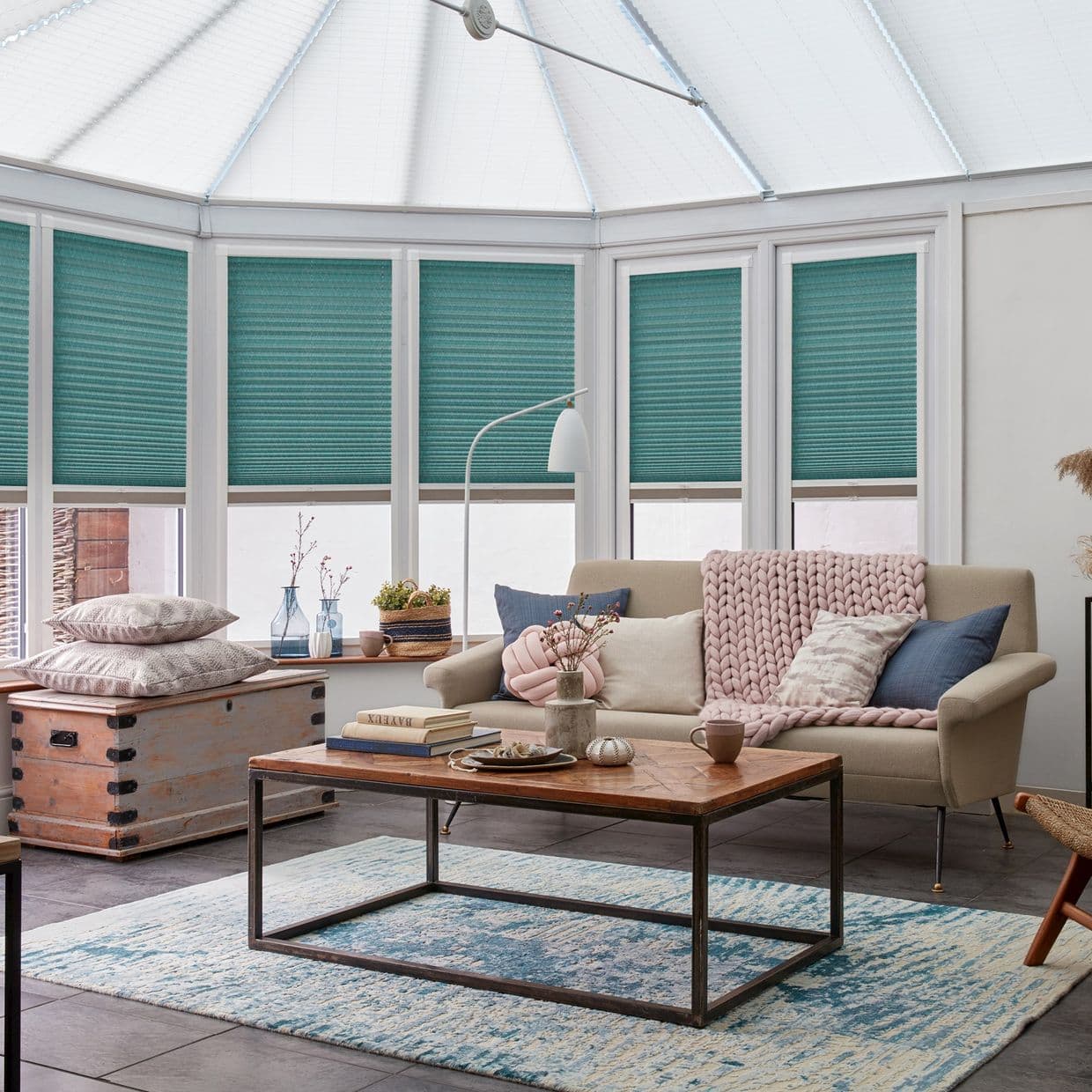 Gatsby Green Conservatory Side Pleated Blind