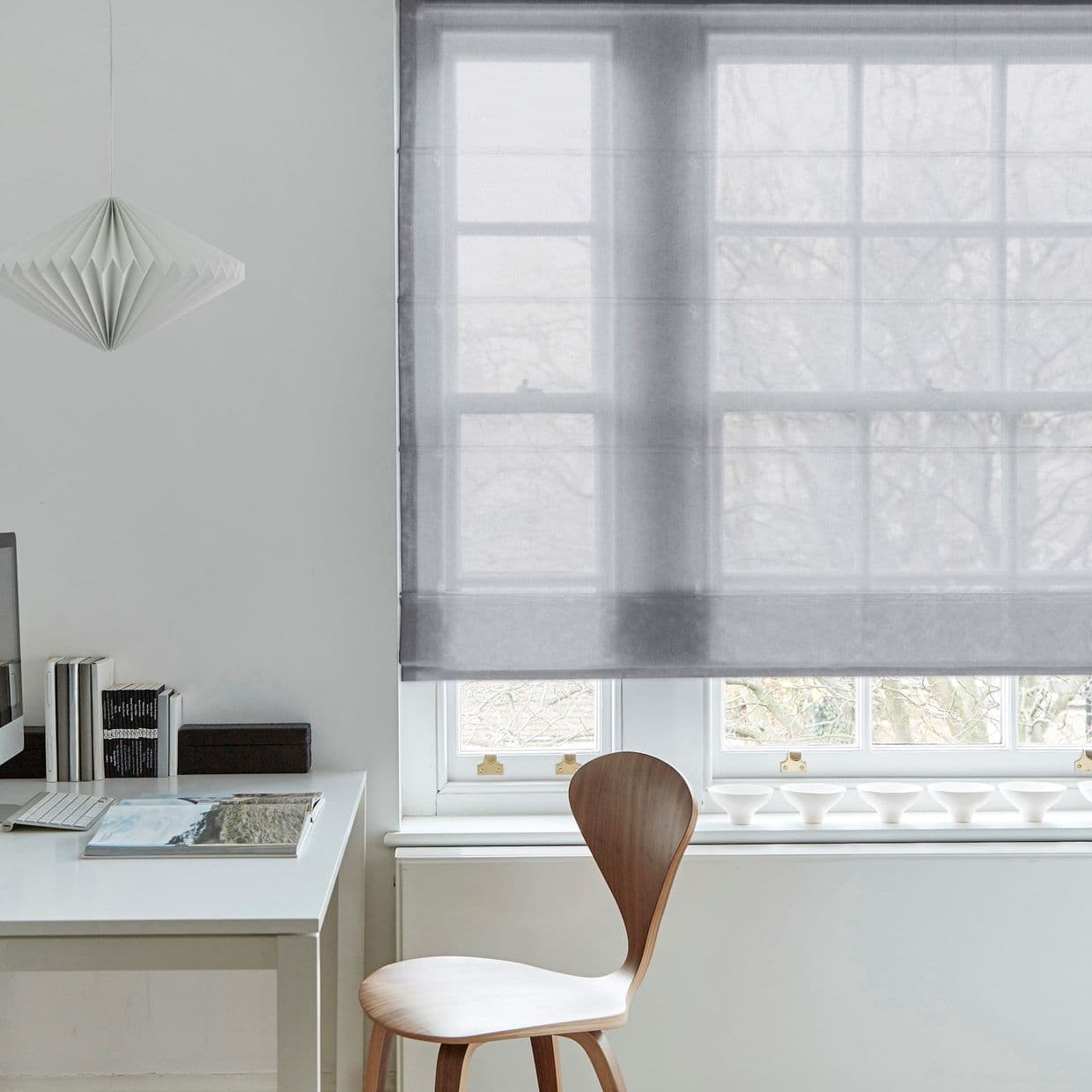 Clarity Silver Voile Roman Blind