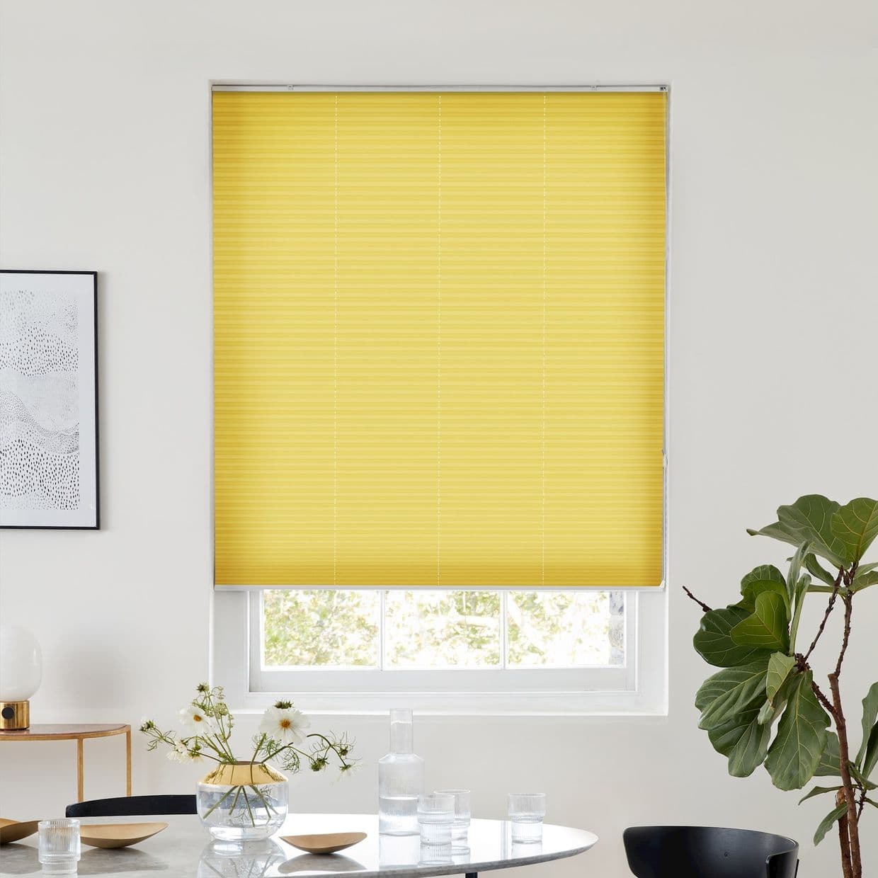 Thermashade Yellow Pleated Blind