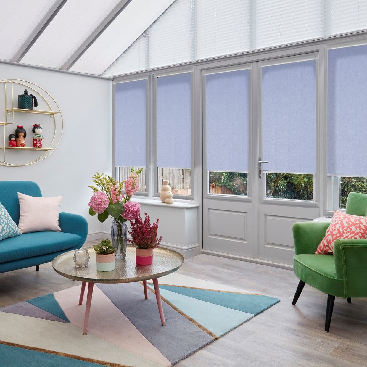 Sherbourne Blue Conservatory Roller blind