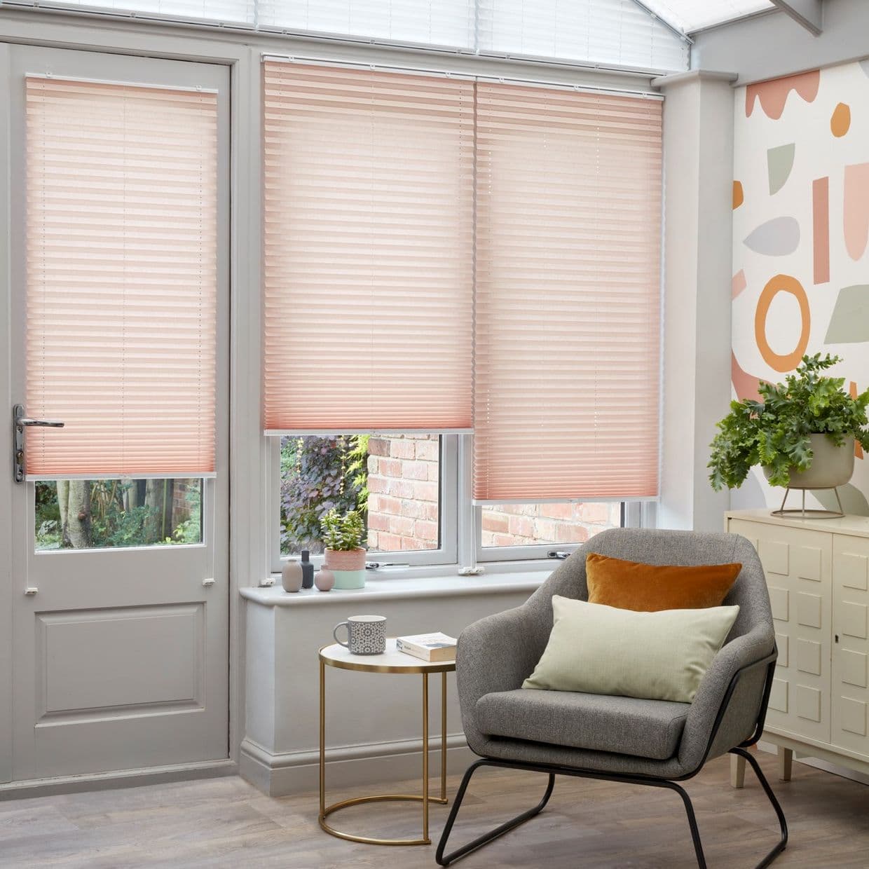 Crush Blush Pink Pleated Blind