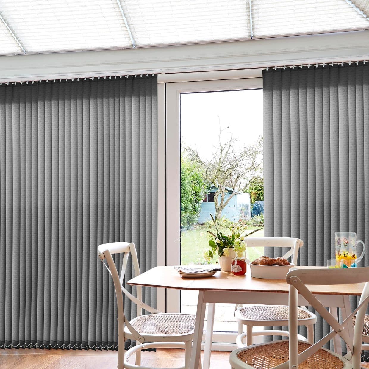 Vesper Grey/Black Conservatory Vertical Blind
