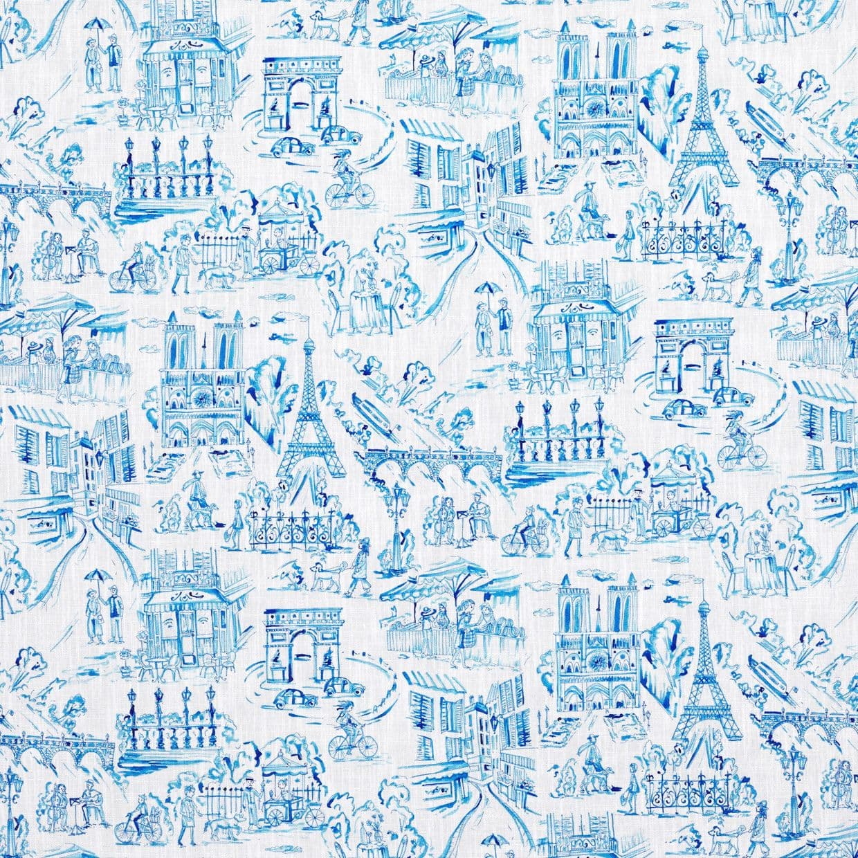 Toile de Paris Bleu Roman Blind