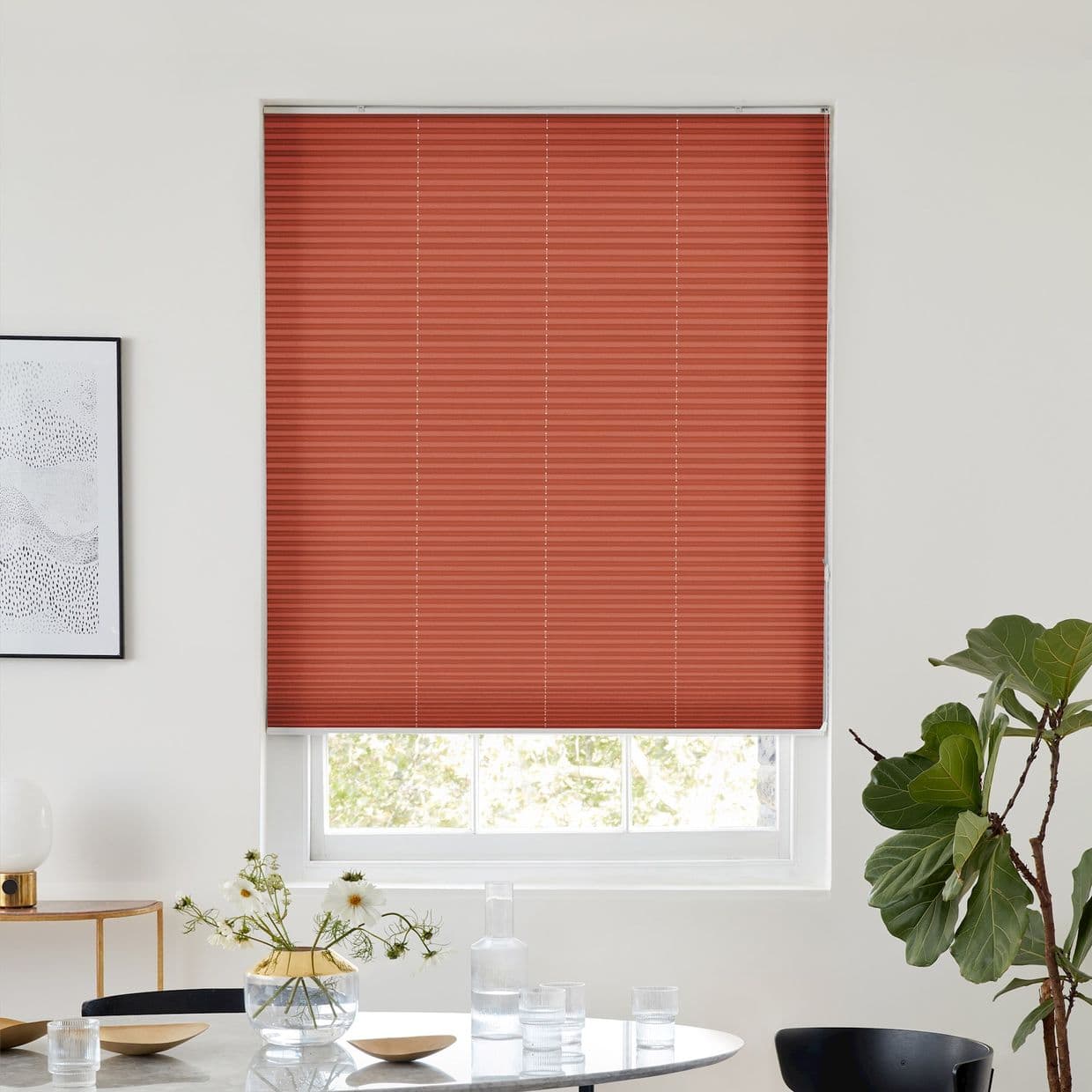 Thermashade Red Pleated Blind