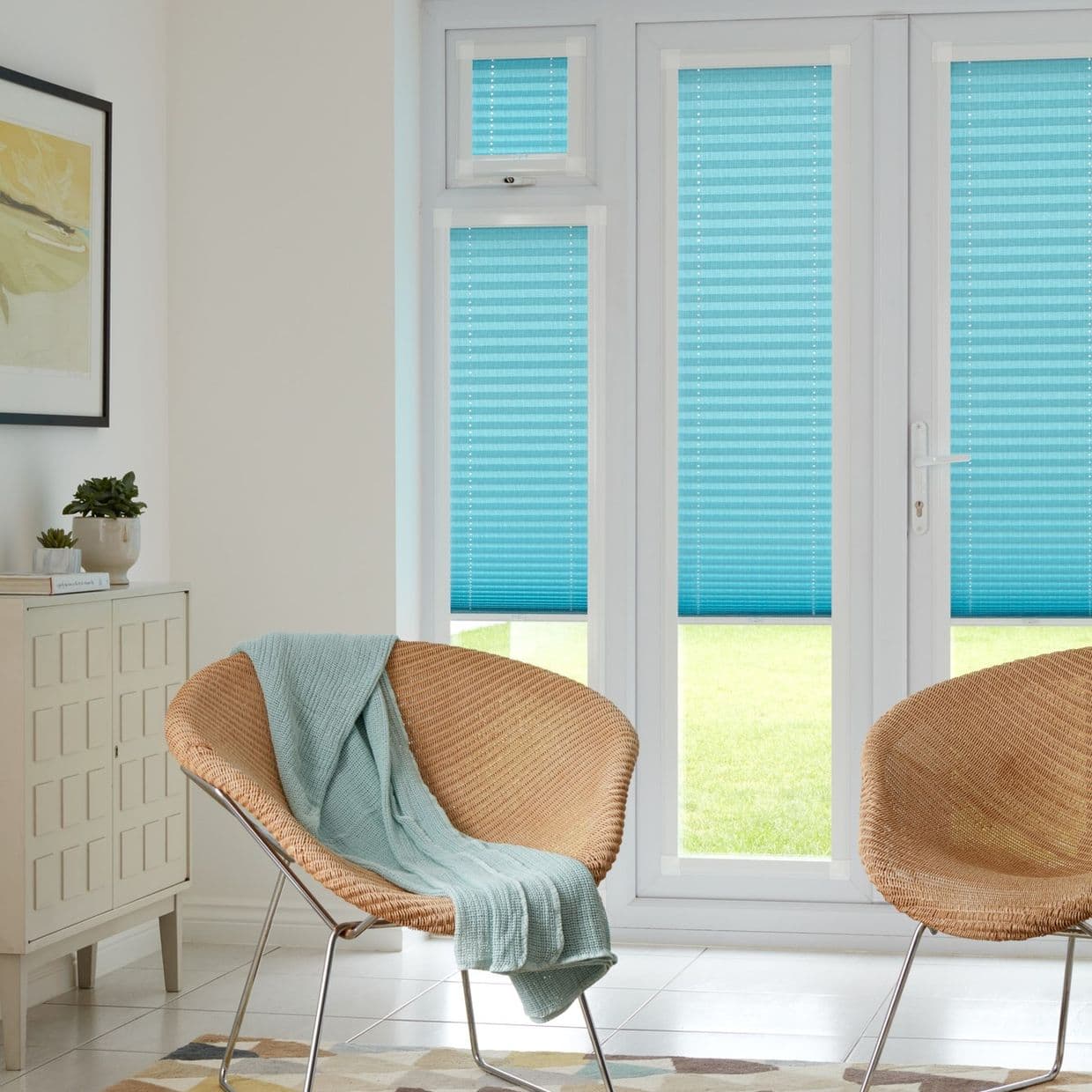 Shimmer Teal Pleated Blind
