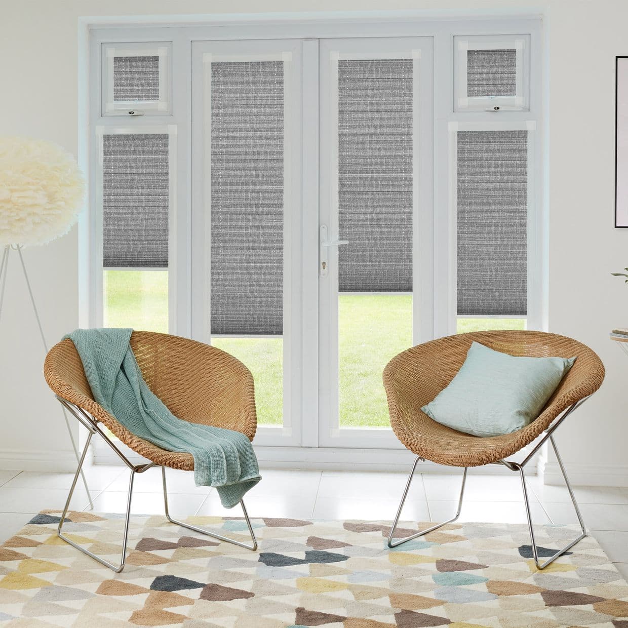 Thermashade Dark Grey Texture Perfect fit Pleated blind